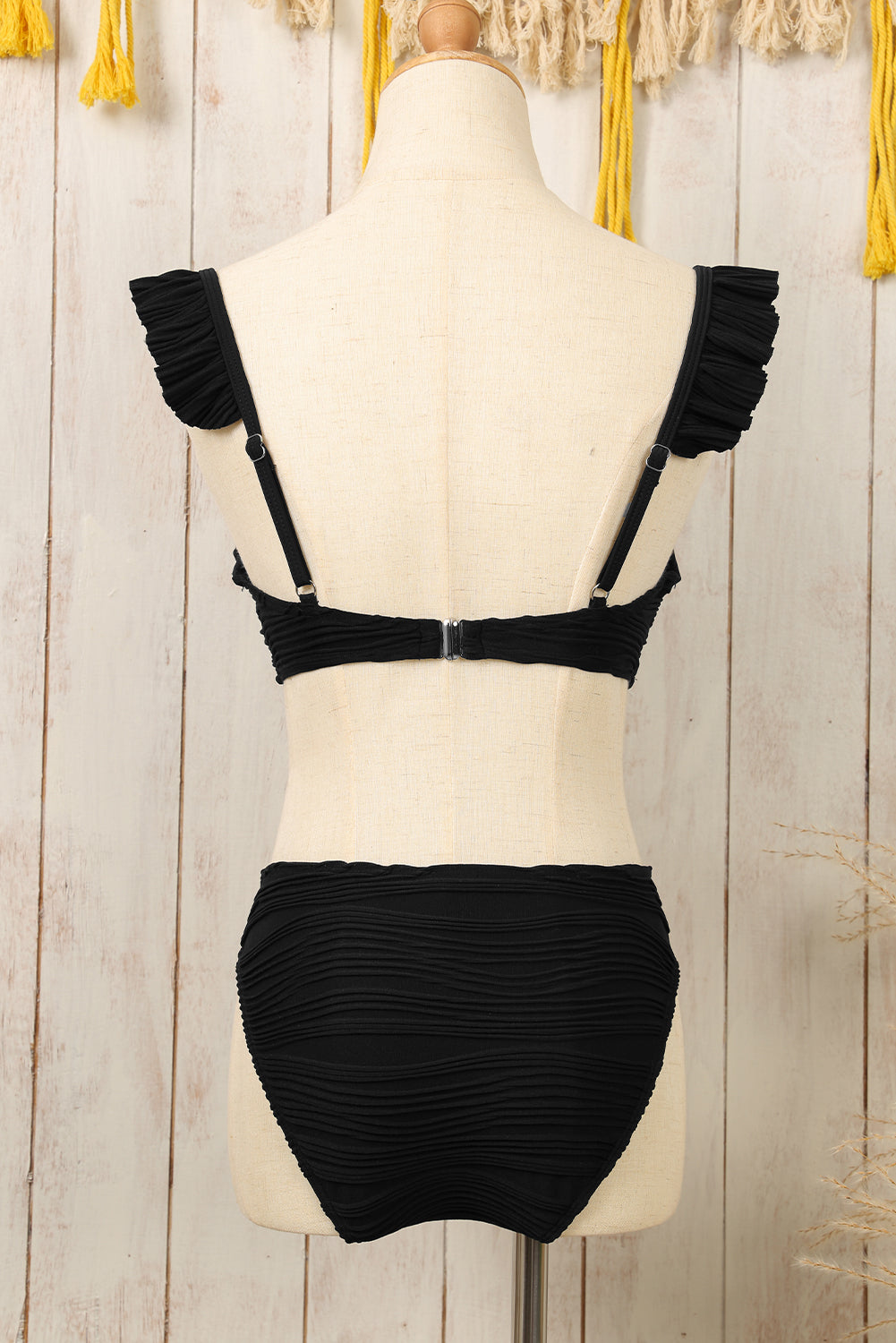 Black Ruffle Strap Bikini Florida Girl Fashion Boutique