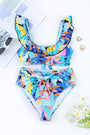 Blue Tropical Ruffle Bikini Florida Girl Fashion Boutique