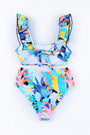 Blue Tropical Ruffle Bikini Florida Girl Fashion Boutique