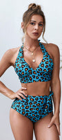Blue Leopard Halter Bikini Florida Girl Fashion Boutique