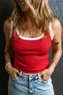 Contrast Ribbed Tank Florida Girl Fashion Boutique
