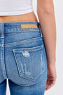 Cello Mid Rise Destroyed Crop Skinny Cello Jeans