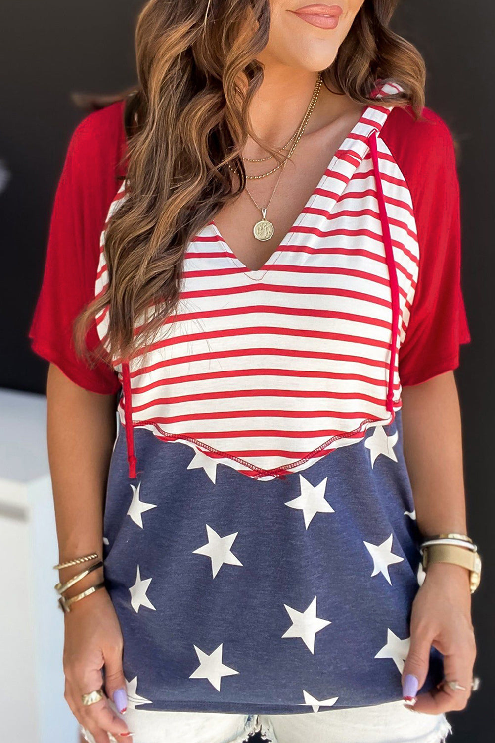 Stars and Striped Hooded Tee Florida Girl Fashion Boutique