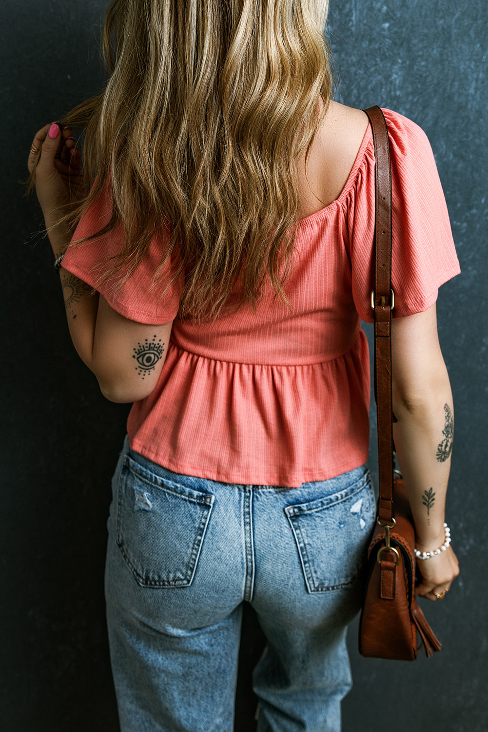 Shirred Flutter Sleeve Blouse Florida Girl Fashion Boutique