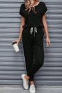 Black Contrast-Trim Jogger Set Florida Girl Fashion Boutique