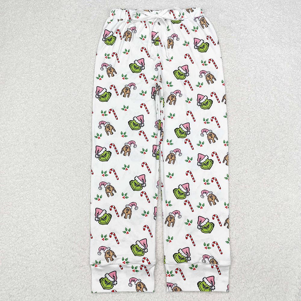 3 Colors Adult Women Christmas Green Face Bottom Pants Pajamas Aier Wholesale