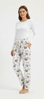 3 Colors Adult Women Christmas Green Face Bottom Pants Pajamas Aier Wholesale