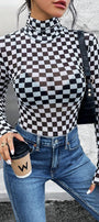 Checkered Bodysuit Florida Girl Fashion Boutique