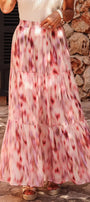Pink Watercolor Maxi Skirt Florida Girl Fashion Boutique
