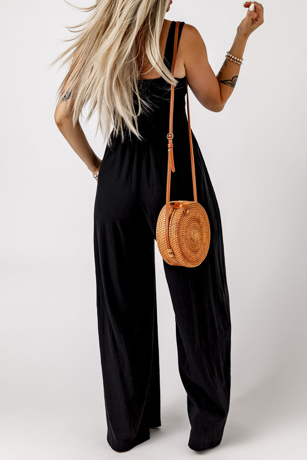 Black Smocked Jumpsuit Florida Girl Fashion Boutique
