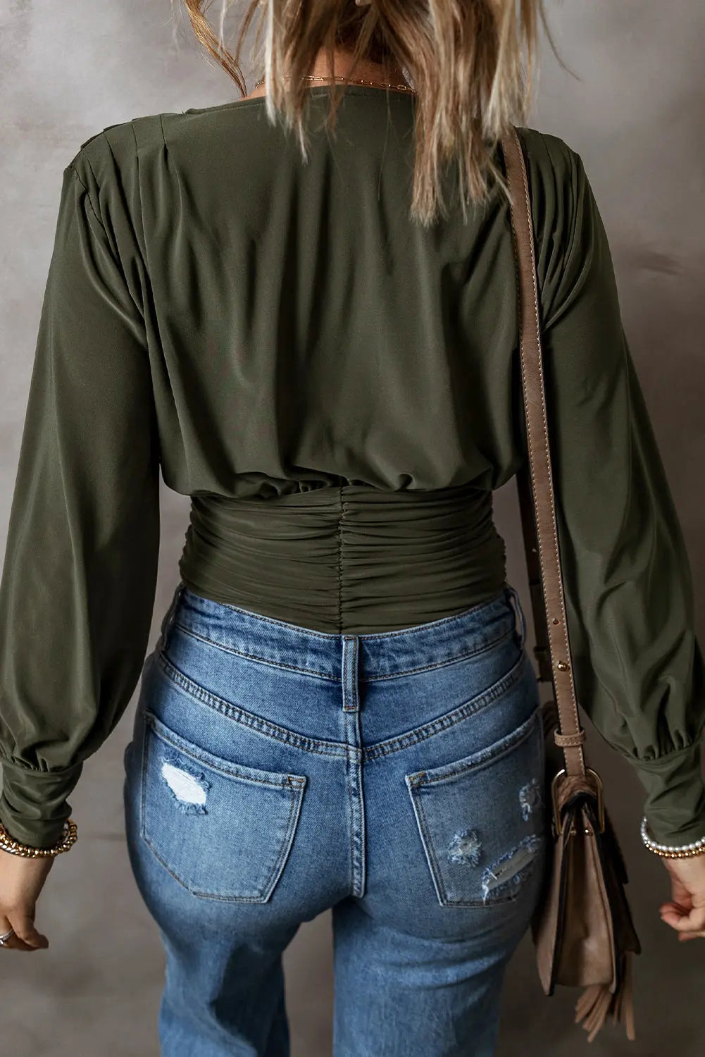 Olive Draped Surplice Bodysuit Florida Girl Fashion Boutique