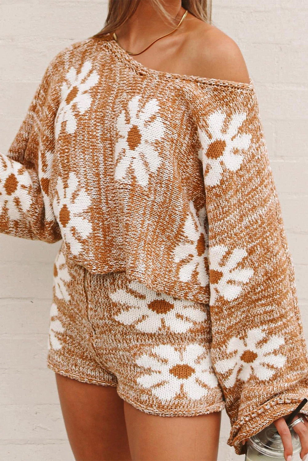 Big Flower Bell Sleeve Loose Sweater Florida Girl Fashion Boutique