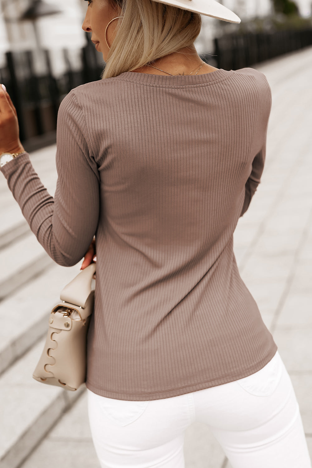 Khaki Ribbed Pocket Top Florida Girl Fashion Boutique