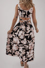 Black Floral Cutout Sleeveless Maxi Dress Florida Girl Fashion Boutique
