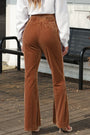 Brown Ribbed Velvet Flare Pants Florida Girl Fashion Boutique