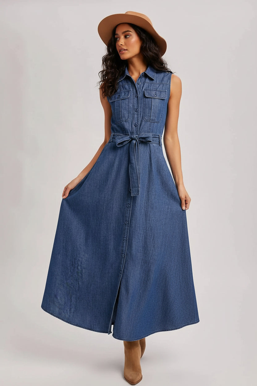 DENIM MAXI DRESS Bluivy