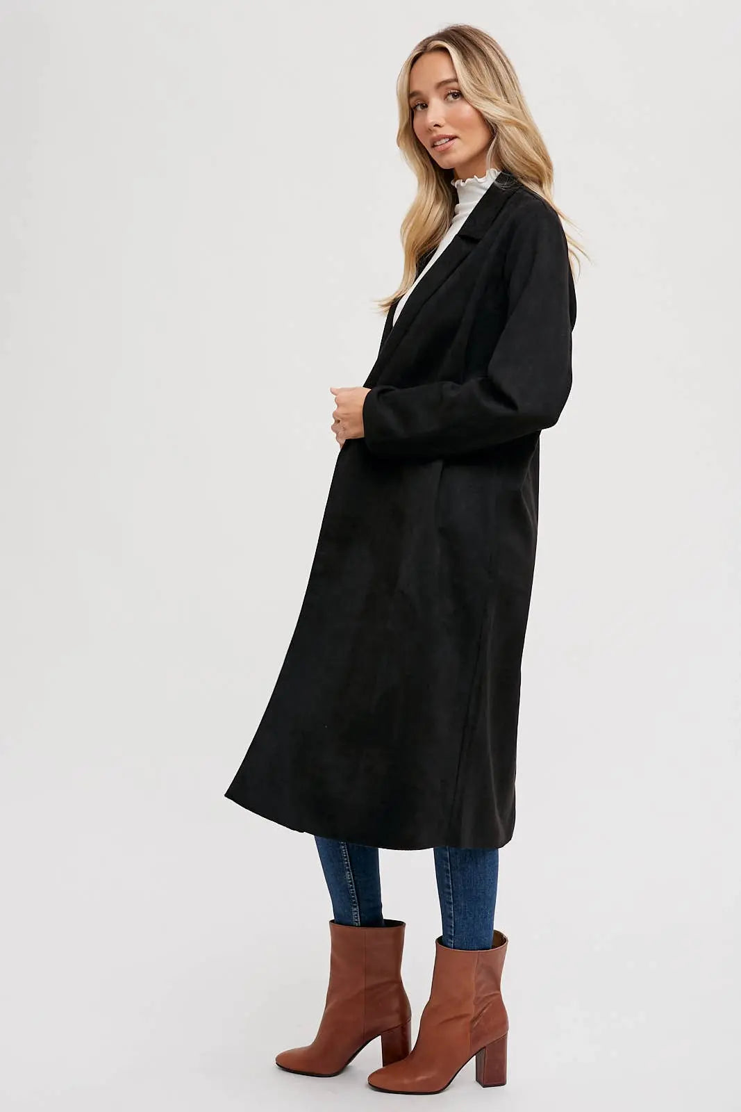 Faux Suede Coat Bluivy