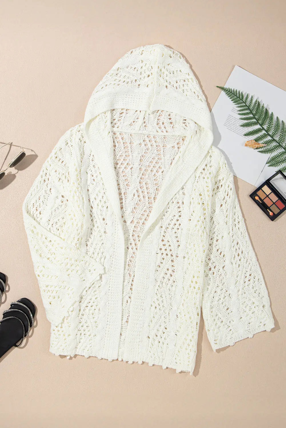 Sandy Breeze Open-Knit Hooded Cardigan Florida Girl Fashion Boutique