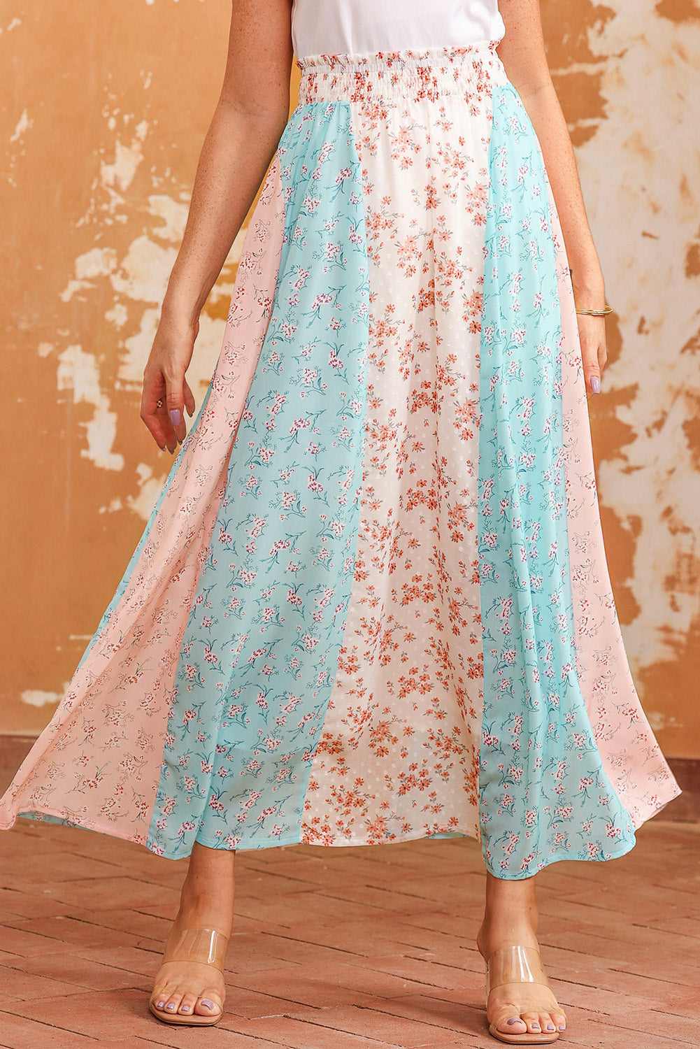 Multi Print Floral Maxi Skirt Florida Girl Fashion Boutique
