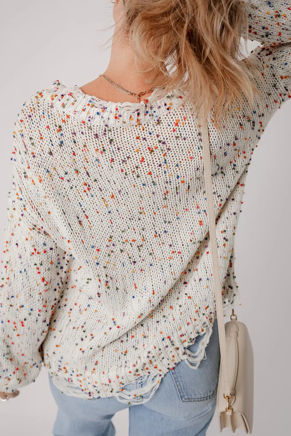 Distressed Confetti Sweater Florida Girl Fashion Boutique