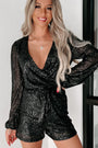 Sequined Wrap Romper Florida Girl Fashion Boutique
