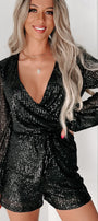 Sequined Wrap Romper Florida Girl Fashion Boutique