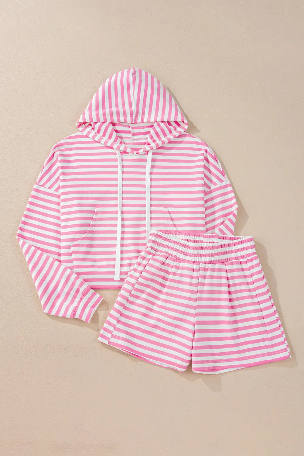 Pink Stripe Hoodie and Shorts Set Florida Girl Fashion Boutique