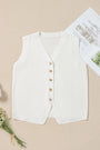 White Button Vest Florida Girl Fashion Boutique