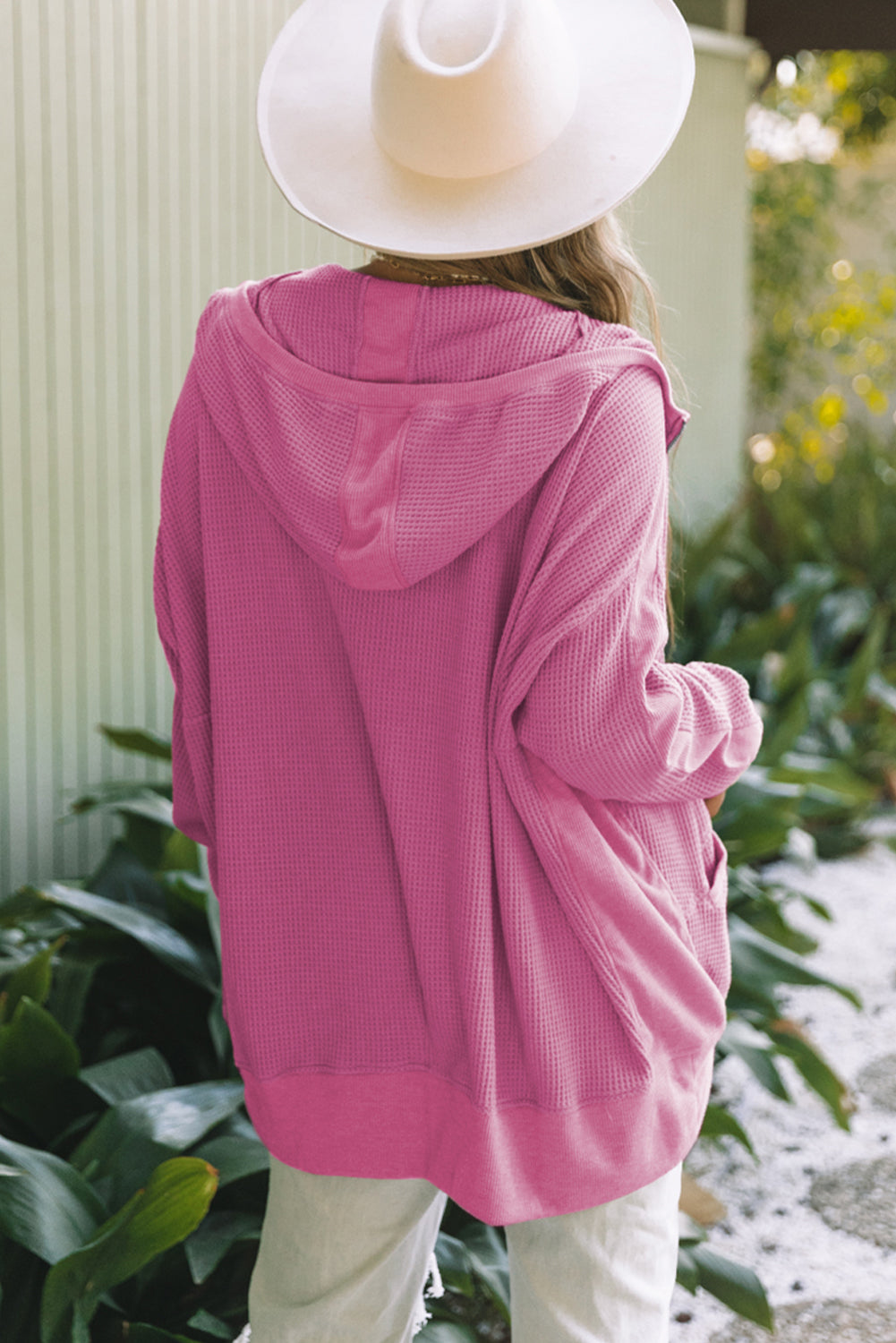 Waffle Knit Full Zipper Hooded Jacket Florida Girl Fashion Boutique