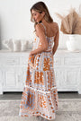 Orange Multi Printed Ricrac Trim Maxi Dress Florida Girl Fashion Boutique
