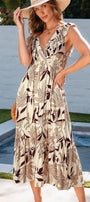 Ruffled V Neck Maxi - Florida Girl Fashion Boutique