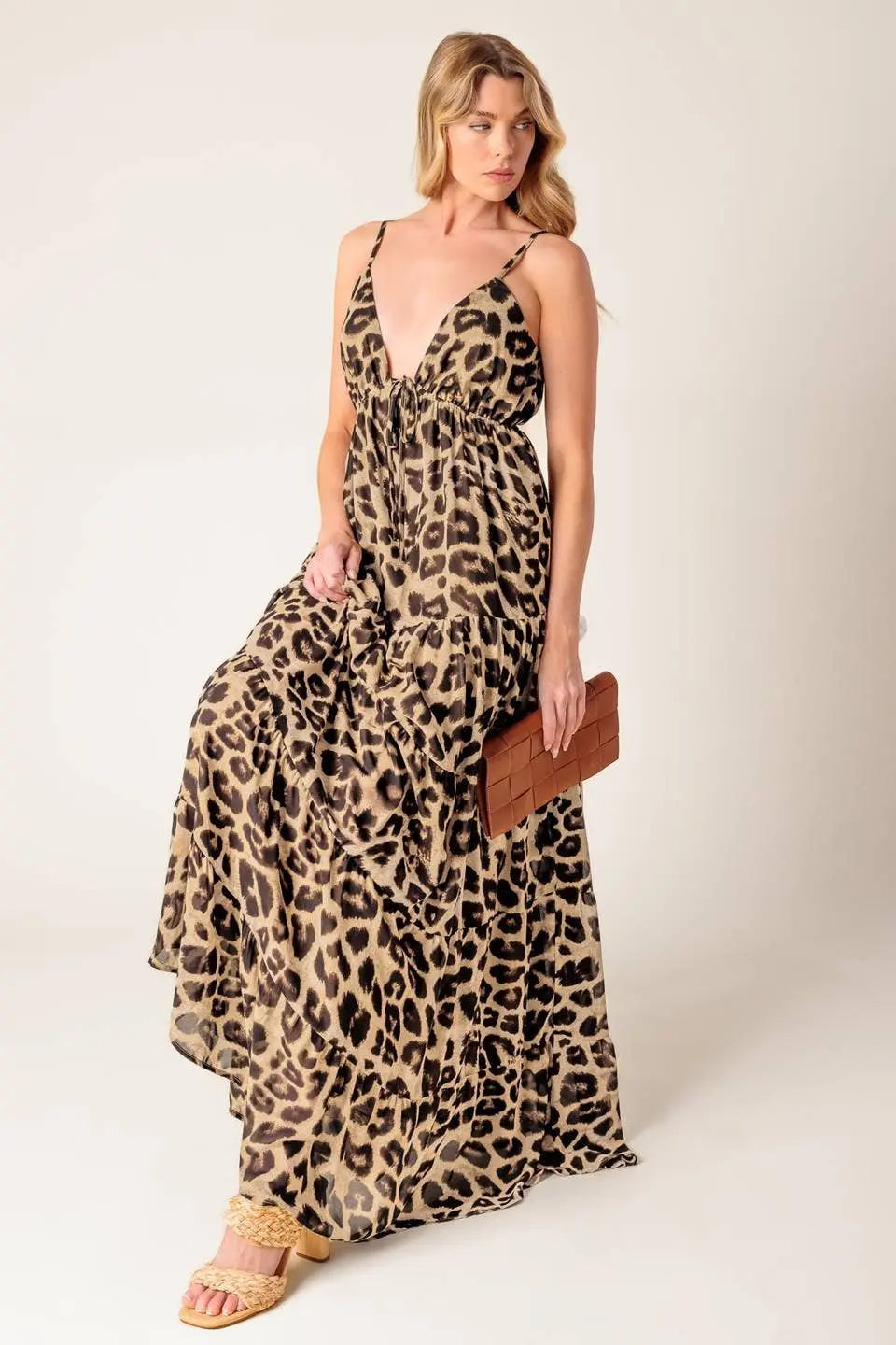 Animal Print Maxi Dress FLYING TOMATO