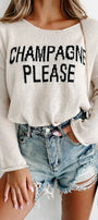 "Champagne Please" Graphic Sweater Florida Girl Fashion Boutique
