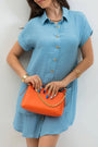 Collard Button Down Tunic Dress Florida Girl Fashion Boutique