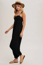 Gauze Smocked Jumpsuit Bluivy