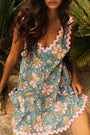 Rustic Floral Ricrac Mini Dress Florida Girl Fashion Boutique