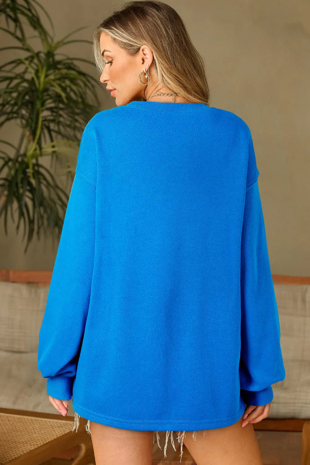 Electric Blue Basic Sweatshirt Florida Girl Fashion Boutique