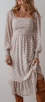 White Floral Smocked Dress Florida Girl Fashion Boutique