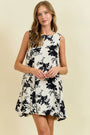 FLORAL JACQUARD BUBBLE HEM MINI DRESS - 28129D Doe and Rae