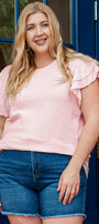 Crinkle Sleeve Blouse Florida Girl Fashion Boutique