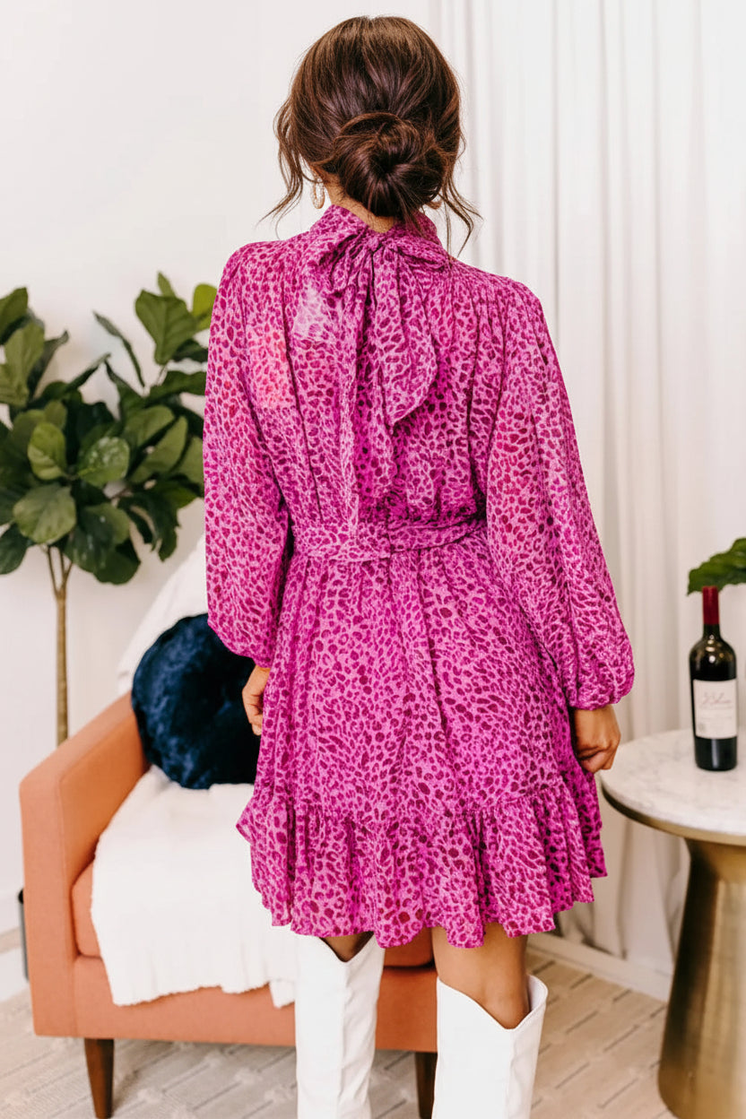 Pink Leopard Ruffle Dress Florida Girl Fashion Boutique