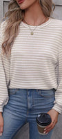 Khaki Stripe Long Sleeve Florida Girl Fashion Boutique