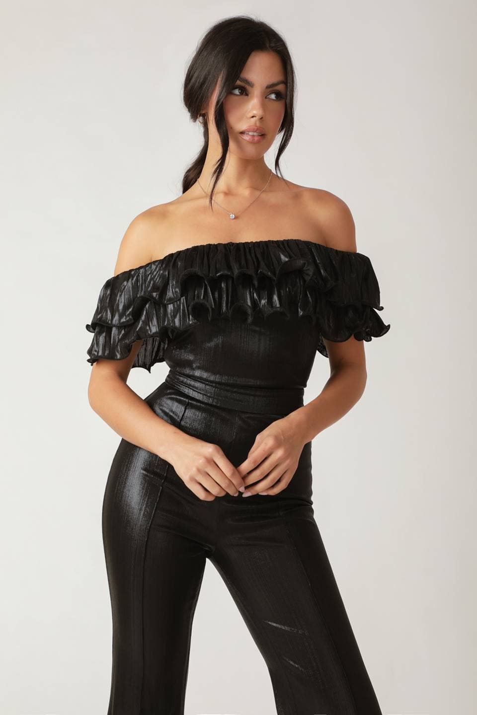 A Coated Black Jumpsuit FLYING TOMATO