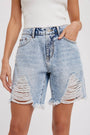 Ripped Boyfriend Denim Shorts Bluivy