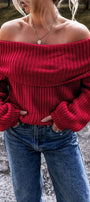 Off Shoulder Knit Sweater Florida Girl Fashion Boutique