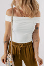 Folded Off Shoulder Slim Top Florida Girl Fashion Boutique