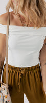 Folded Off Shoulder Slim Top Florida Girl Fashion Boutique