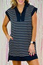 Quarter Zip Striped Dress Florida Girl Fashion Boutique