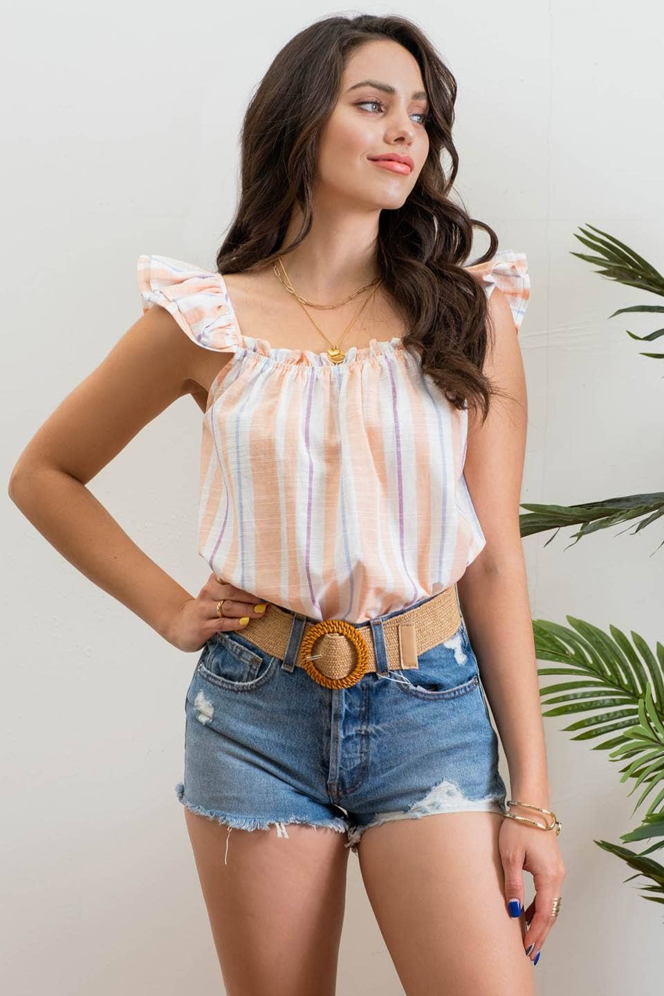 Multi Striped Top Blu Pepper