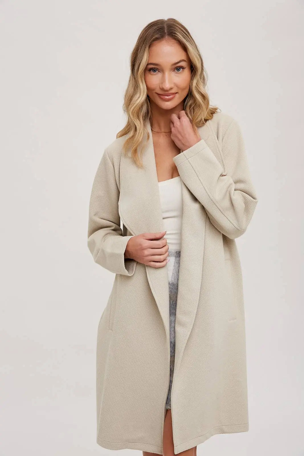 Open Front Coat Bluivy